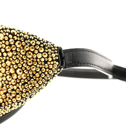Alexander McQueen Metallic Calfskin Crystal Micro Curve Bucket Bag Gold Black 12 of 13