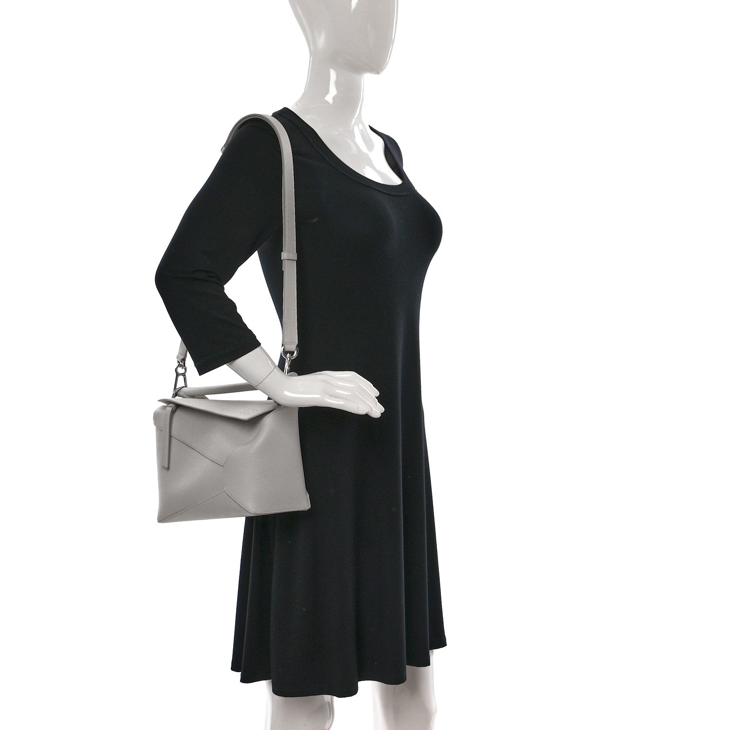 Loewe Soft Grained Calfskin Small Puzzle Edge Bag Soft White 2 of 8