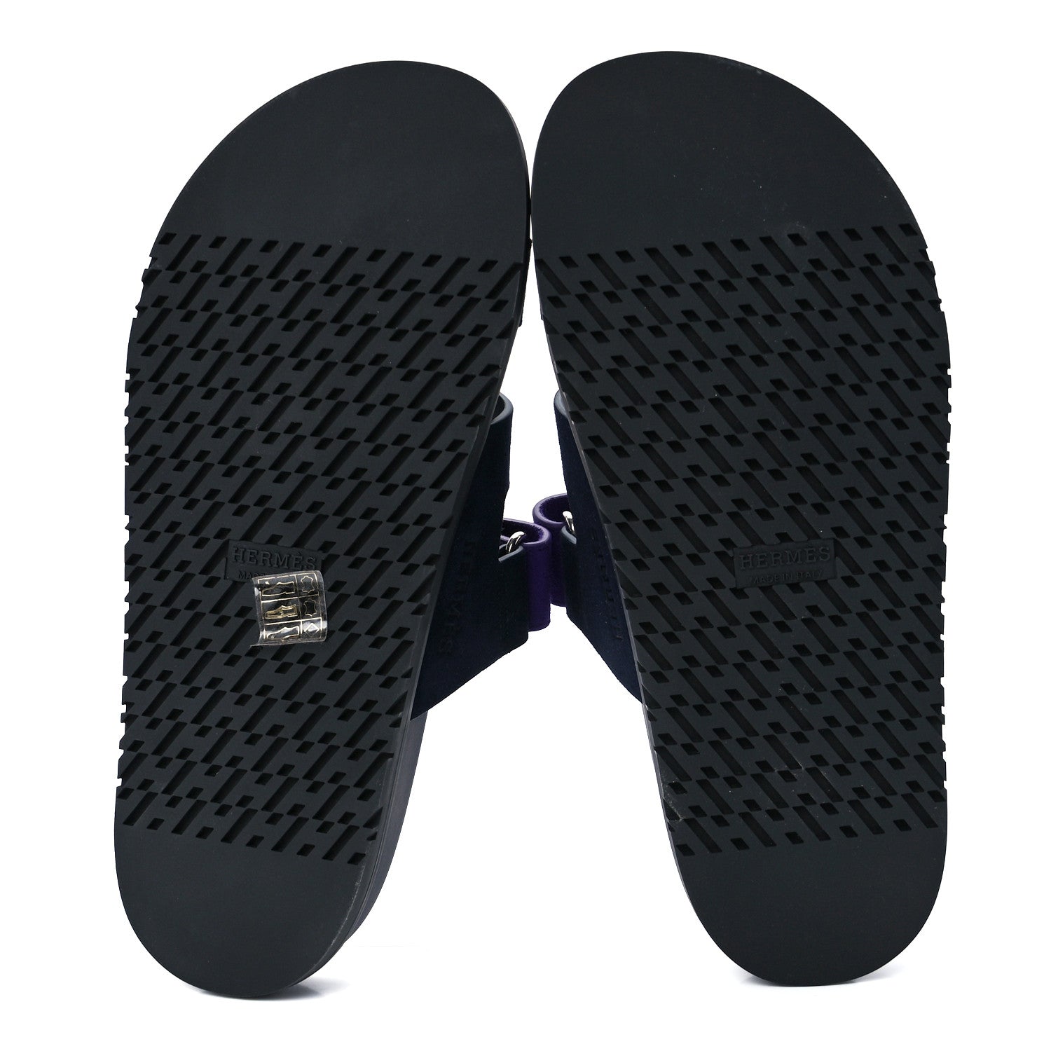 Hermes Suede Goatskin Womens Chypre Sandals 38.5 Marine Violet Majorette 5 of 10