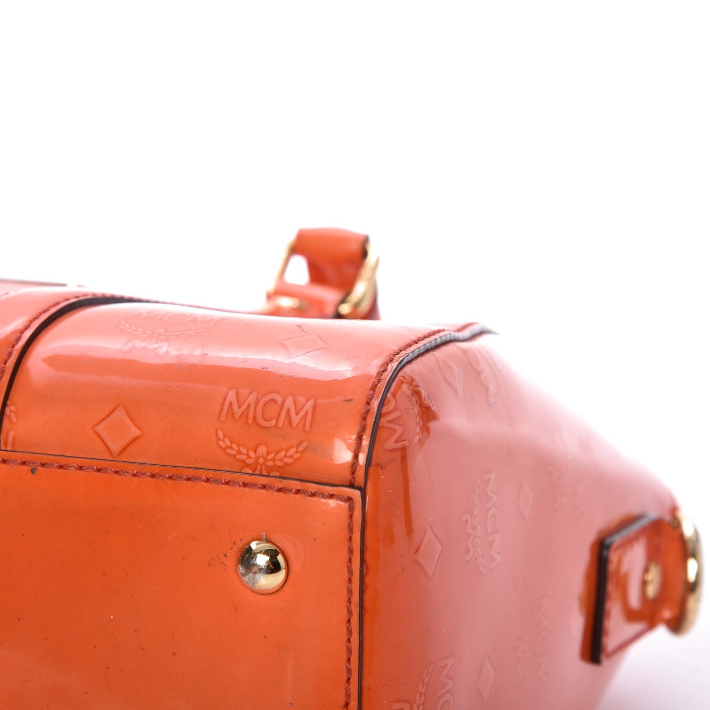 Monogram Patent Zip Top Tote Orange