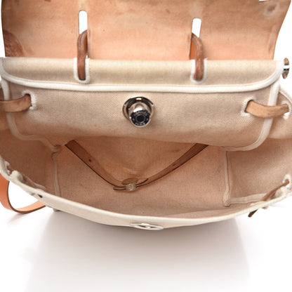 Hermes Toile Vache Calfskin Herbag 30 PM Backpack Natural 5 of 26