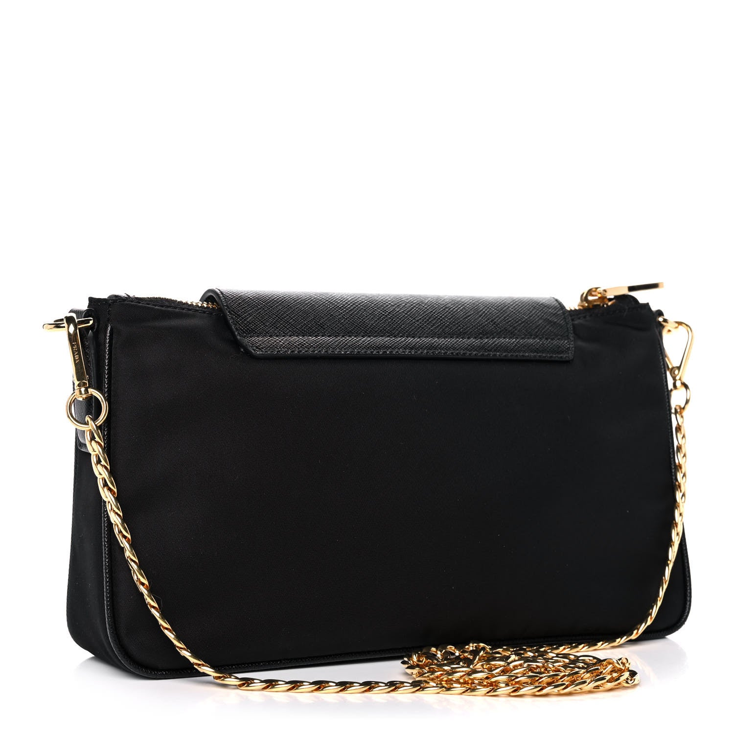 Prada Tessuto Nylon Saffiano Crossbody Bag Black 3 of 10