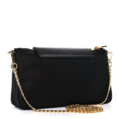Prada Tessuto Nylon Saffiano Crossbody Bag Black 3 of 10
