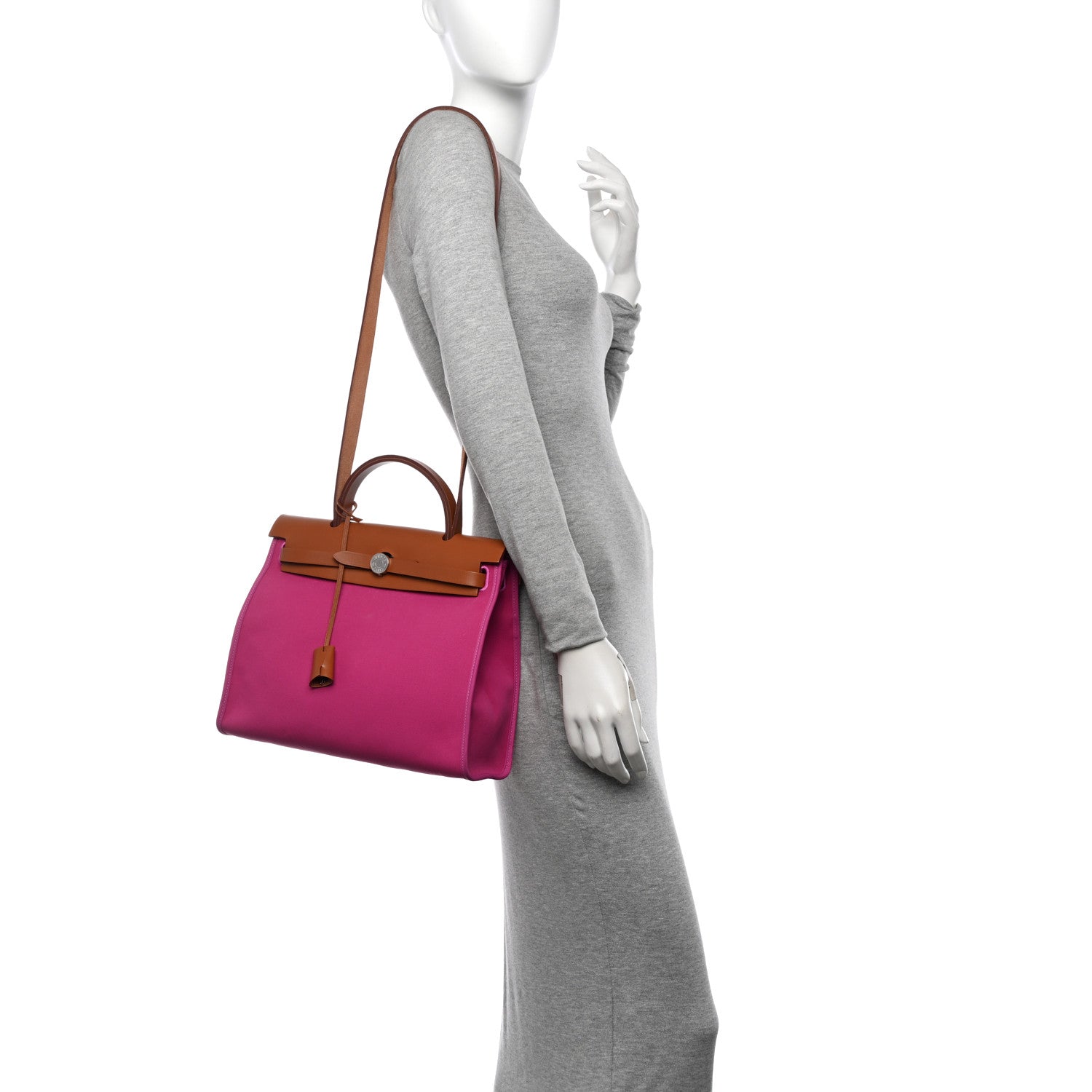 Hermes Vache Hunter Toile Herbag Zip 31 PM Magnolia Fauve 2 of 11