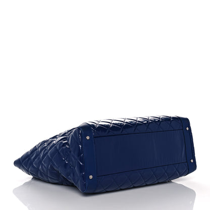 Chanel Patent Quilted Travel Bag Blue 3 of 10
