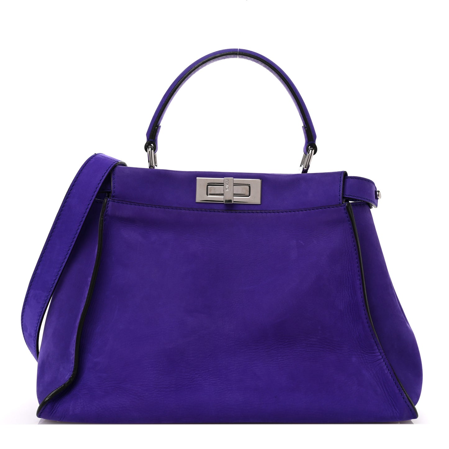 Suede Medium Peekaboo Iconic Satchel Purple