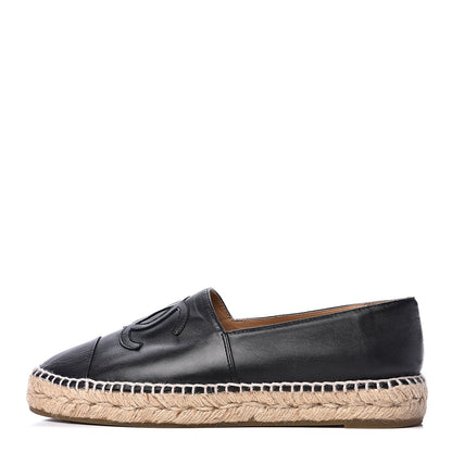 Chanel Lambskin CC Espadrilles 39 Black 1 of 13