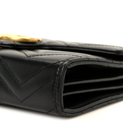 Gucci Calfskin Matelasse GG Marmont Chain Wallet Black 10 of 11