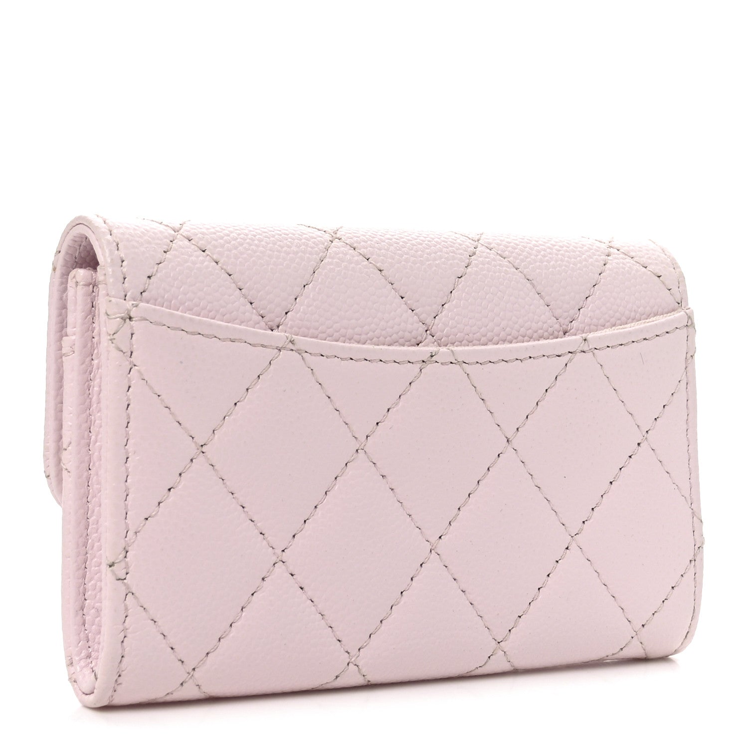 Chanel Caviar Quilted Flap Card Holder Wallet Light Pink 3 of 9