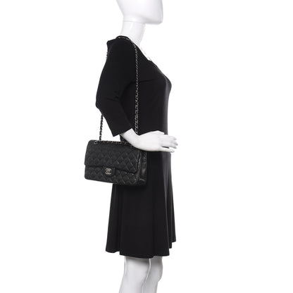 Chanel Lambskin Perforated Medium Double Flap Black 2 of 17