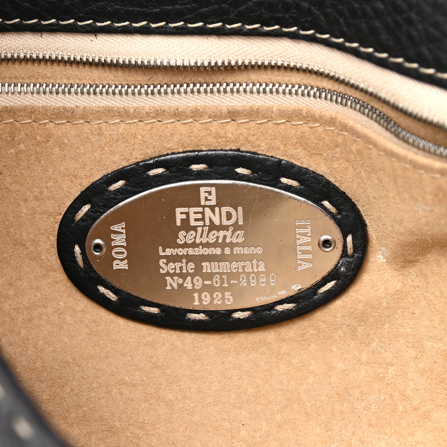 Calfskin Romano Selleria Baguette Black