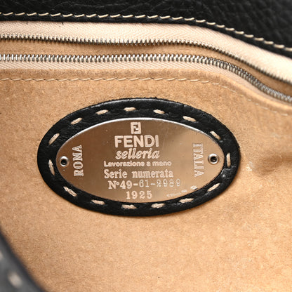 Fendi Calfskin Romano Selleria Baguette Black 7 of 13
