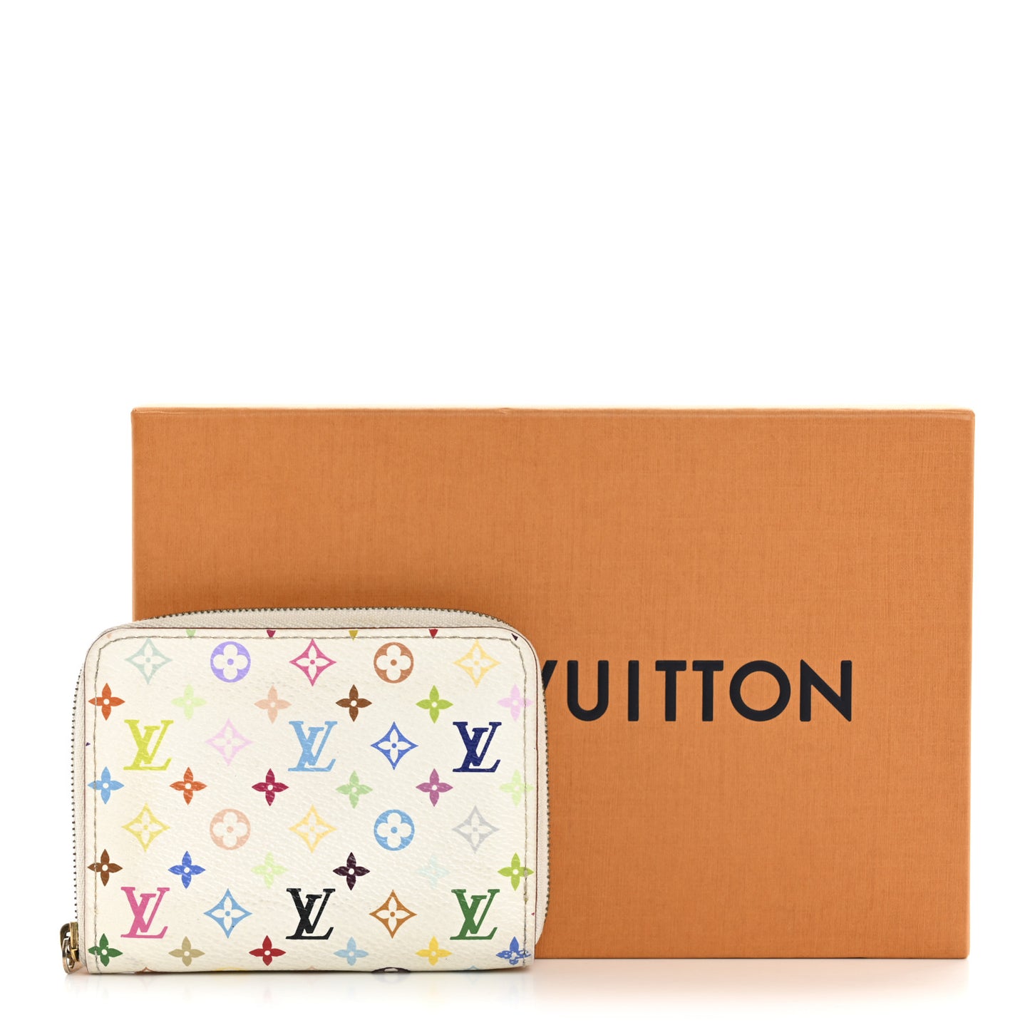 Monogram Multicolor Zippy Coin Purse Wallet White