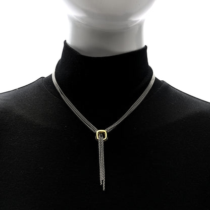 David Yurman Sterling Silver 18K Yellow Gold Lariat Waterfall Necklace 2 of 4