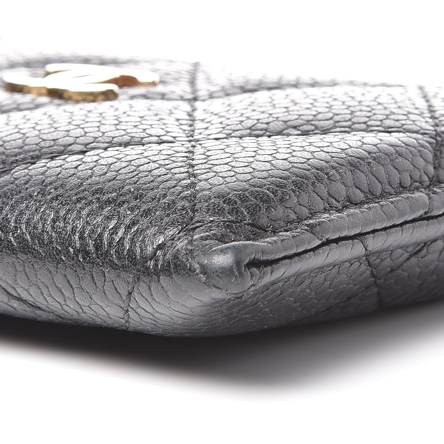 Caviar Quilted Card Holder Black