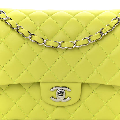 Chanel Lambskin Quilted Medium Double Flap Yellow 7 of 12
