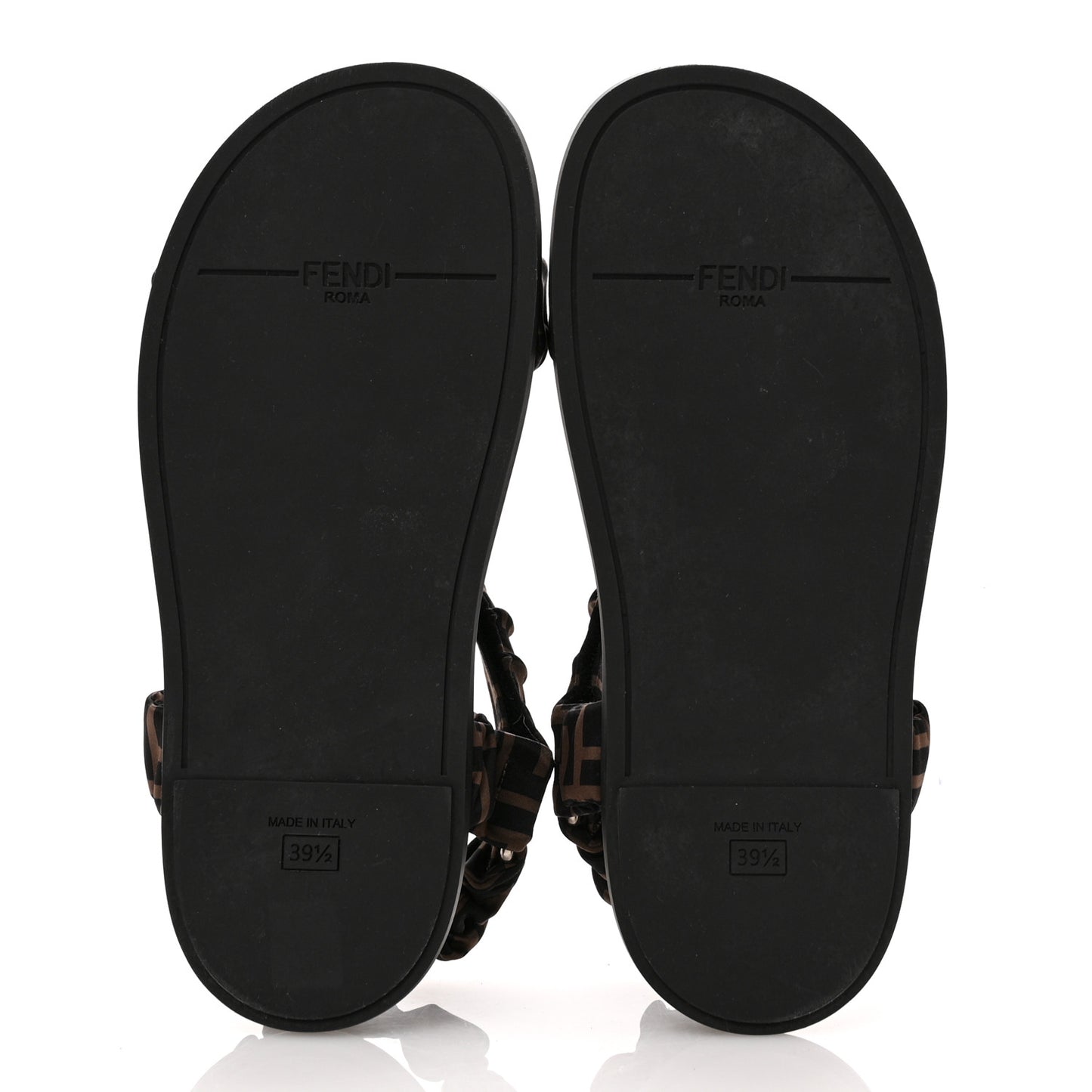 Satin FF Ruched Sandals 39.5 Tobacco Black