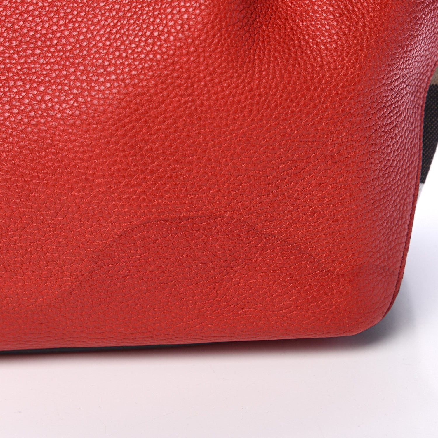 Burberry Grainy Calfskin House Check Medium Maidstone Red 13 of 15