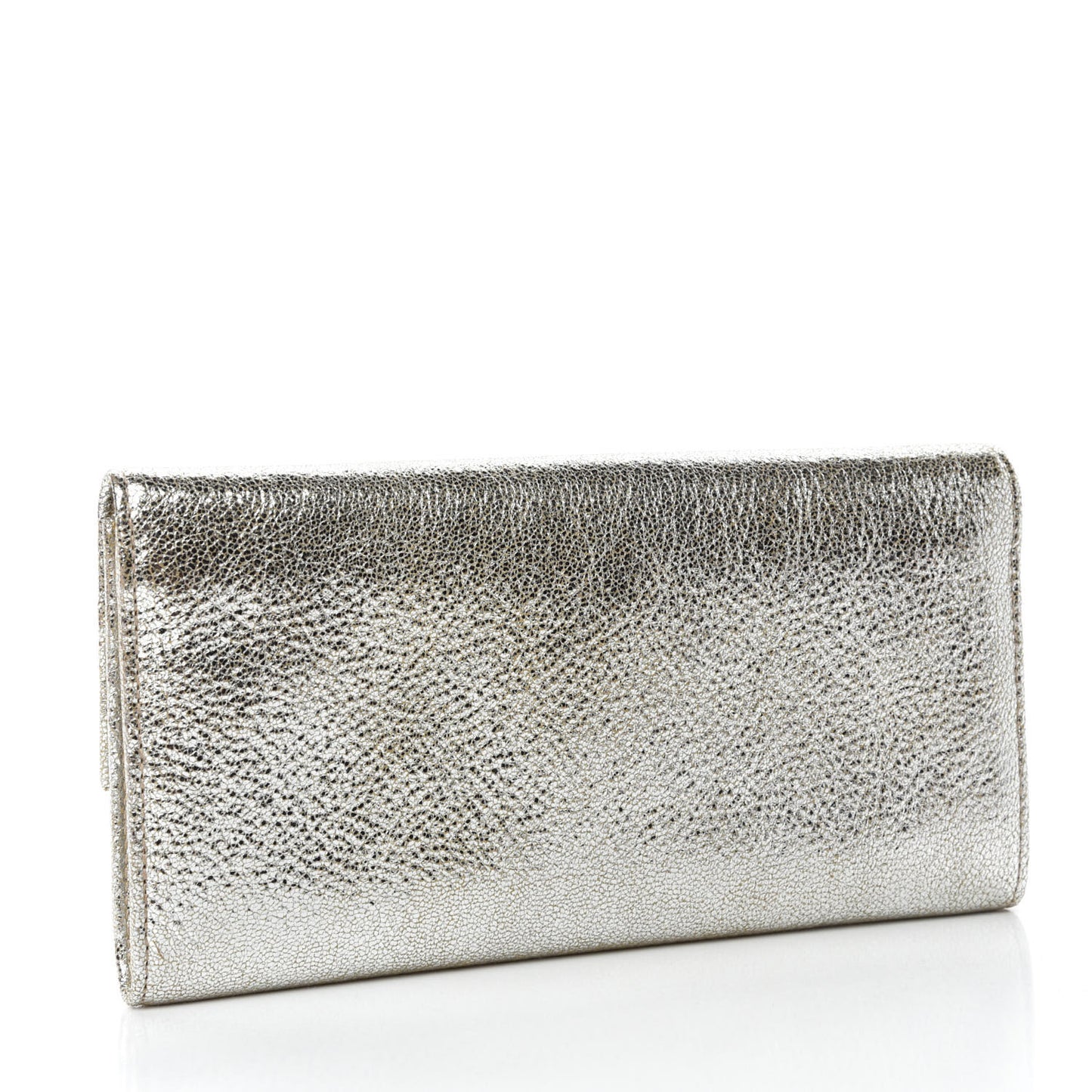 Metallic Calfskin Reese Clutch Wallet Champagne