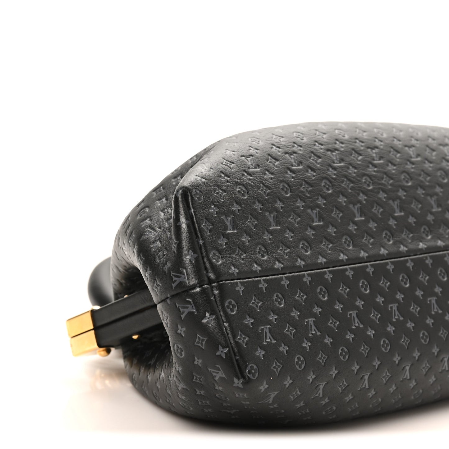 Calfskin Nanogram Embossed Clutch Black