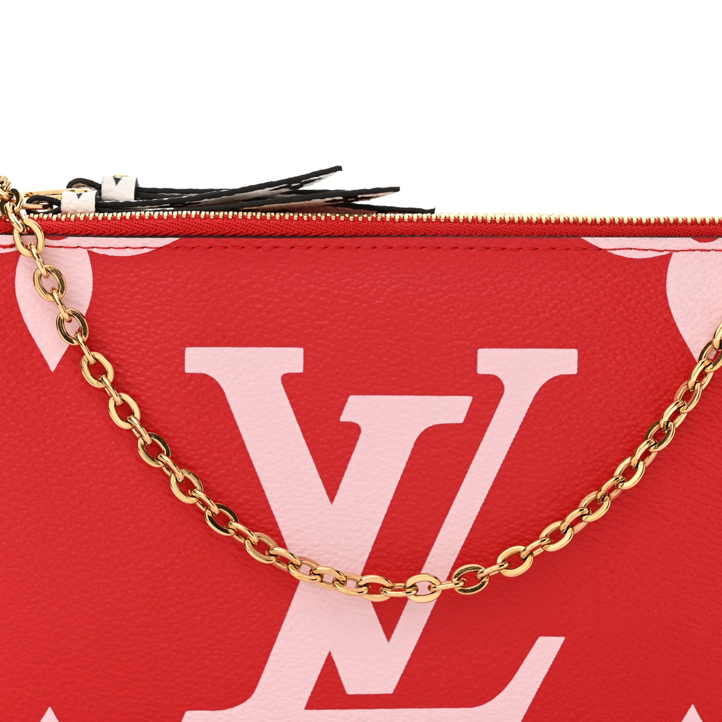 Monogram Giant Double Zip Pochette Rouge