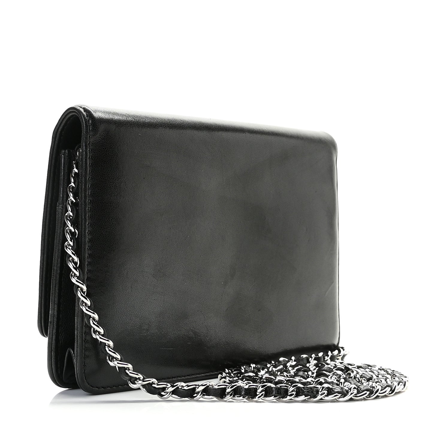 Lambskin Timeless CC Wallet On Chain WOC Black