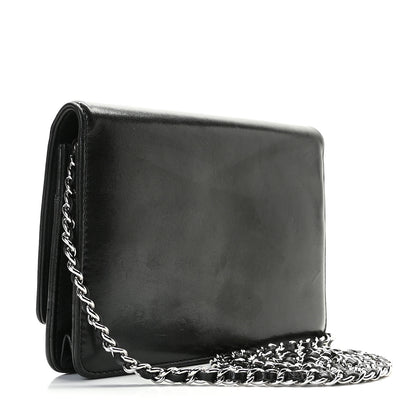 Chanel Lambskin Timeless CC Wallet On Chain WOC Black 2 of 11
