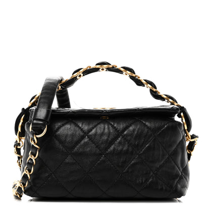 Chanel Crumpled Lambskin Quilted Small CC Links Shoulder Bag Black 1 of 11