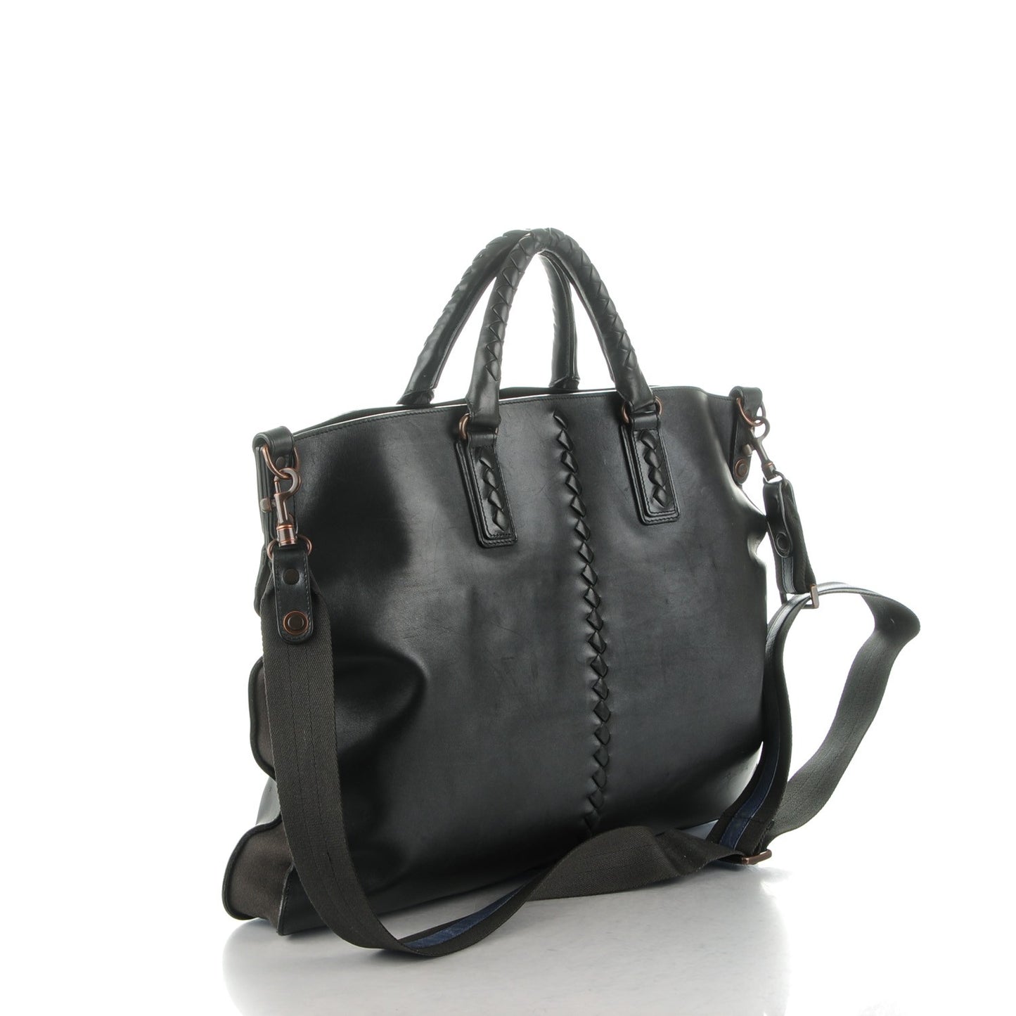 Nappa Intrecciato Convertible Tote Nero Black