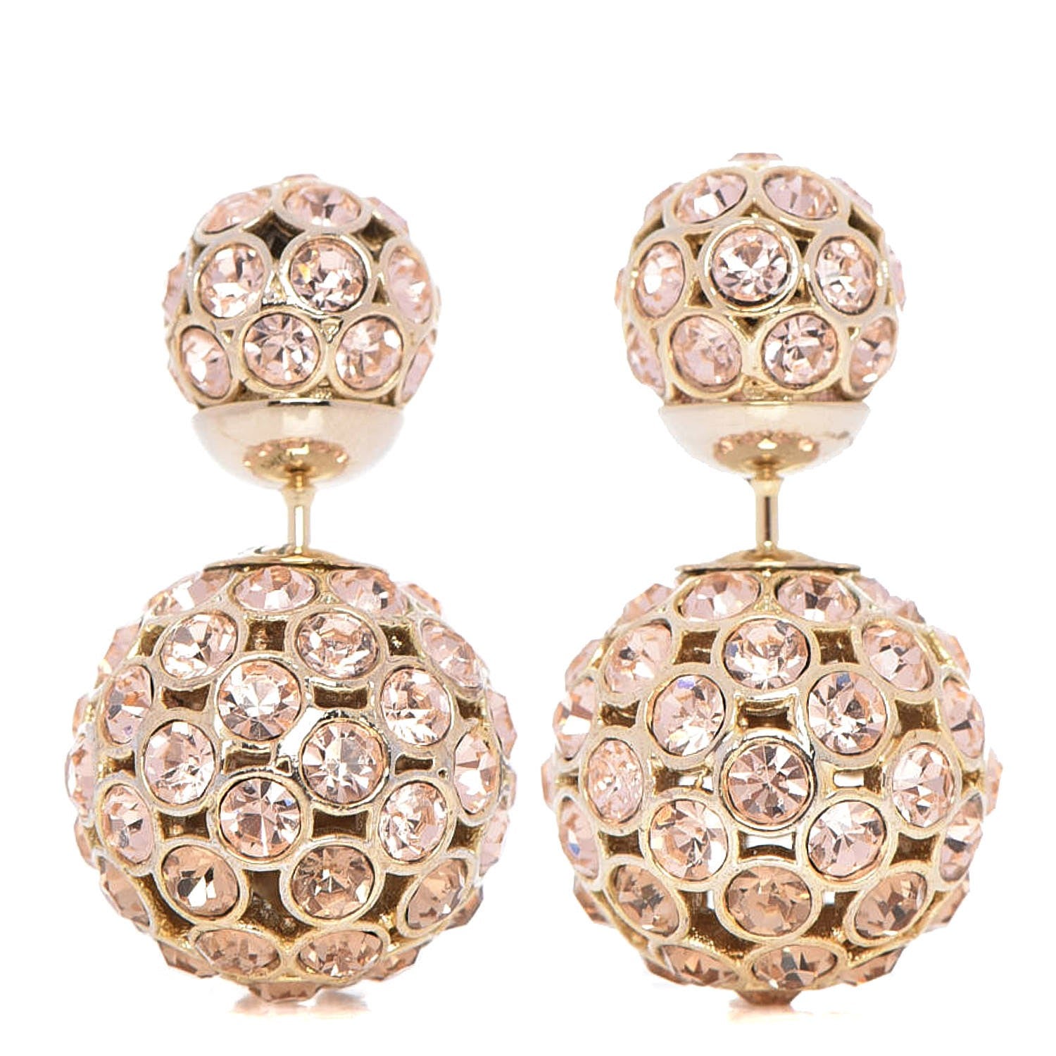 Christian Dior Crystal Mise En Dior Tribal Earrings Light Pink Gold 1 of 5