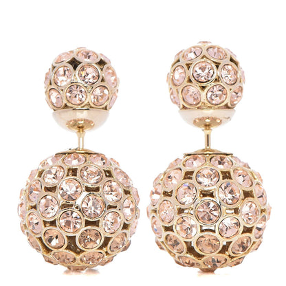 Christian Dior Crystal Mise En Dior Tribal Earrings Light Pink Gold 1 of 5