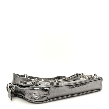 Balenciaga Metallic Agneau Arena Small Le Cagole Sling Bag Silver 4 of 10