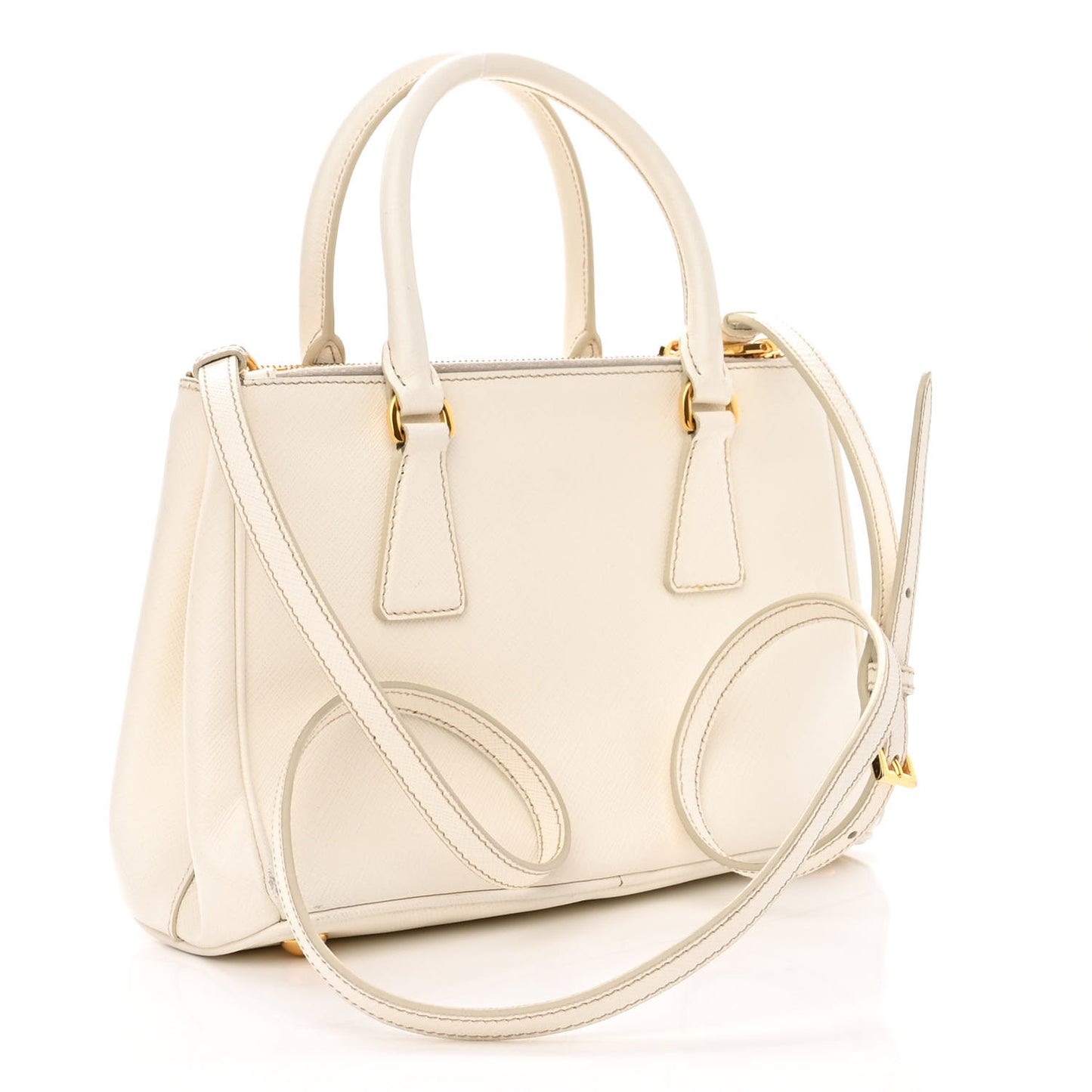 Saffiano Small Galleria Double Zip Tote Talco