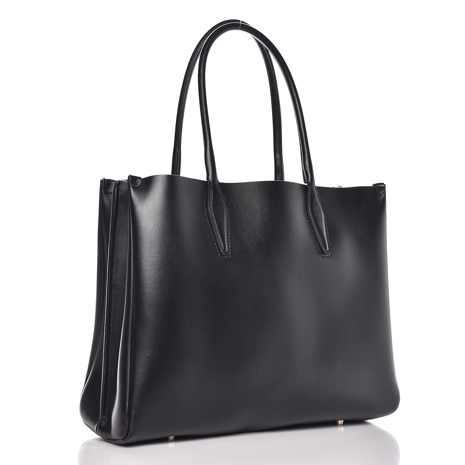 Lanvin Smooth Calfskin Medium Shopper Tote Black 3 of 9