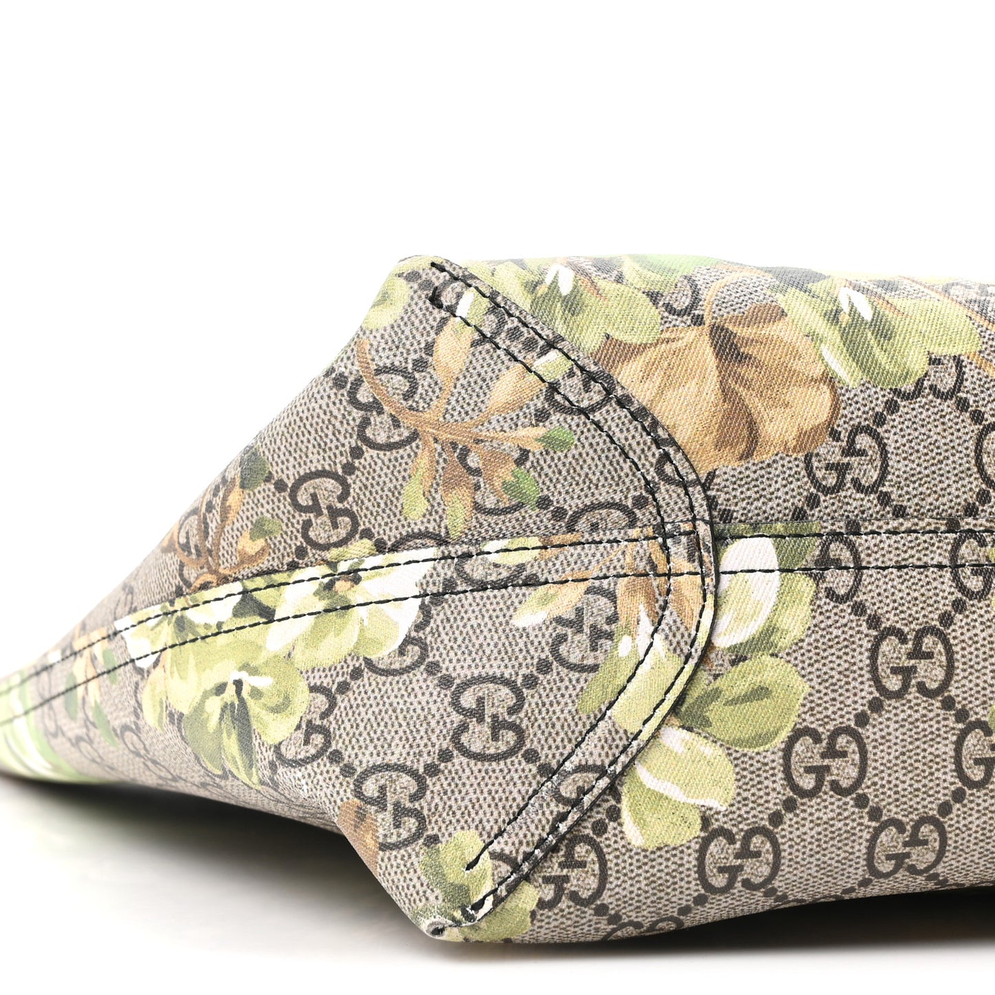 GG Supreme Monogram Blooms Medium Reversible Tote Beige New Military Black