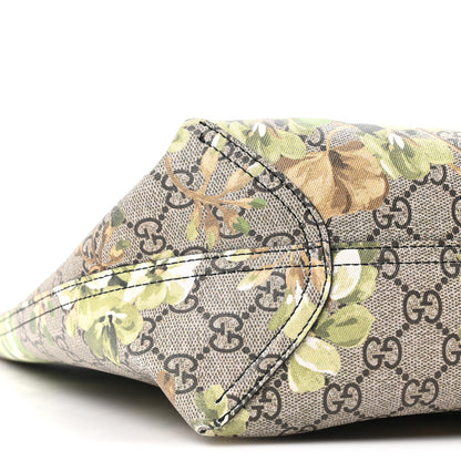 Gucci GG Supreme Monogram Blooms Medium Reversible Tote Beige New Military Black 12 of 15
