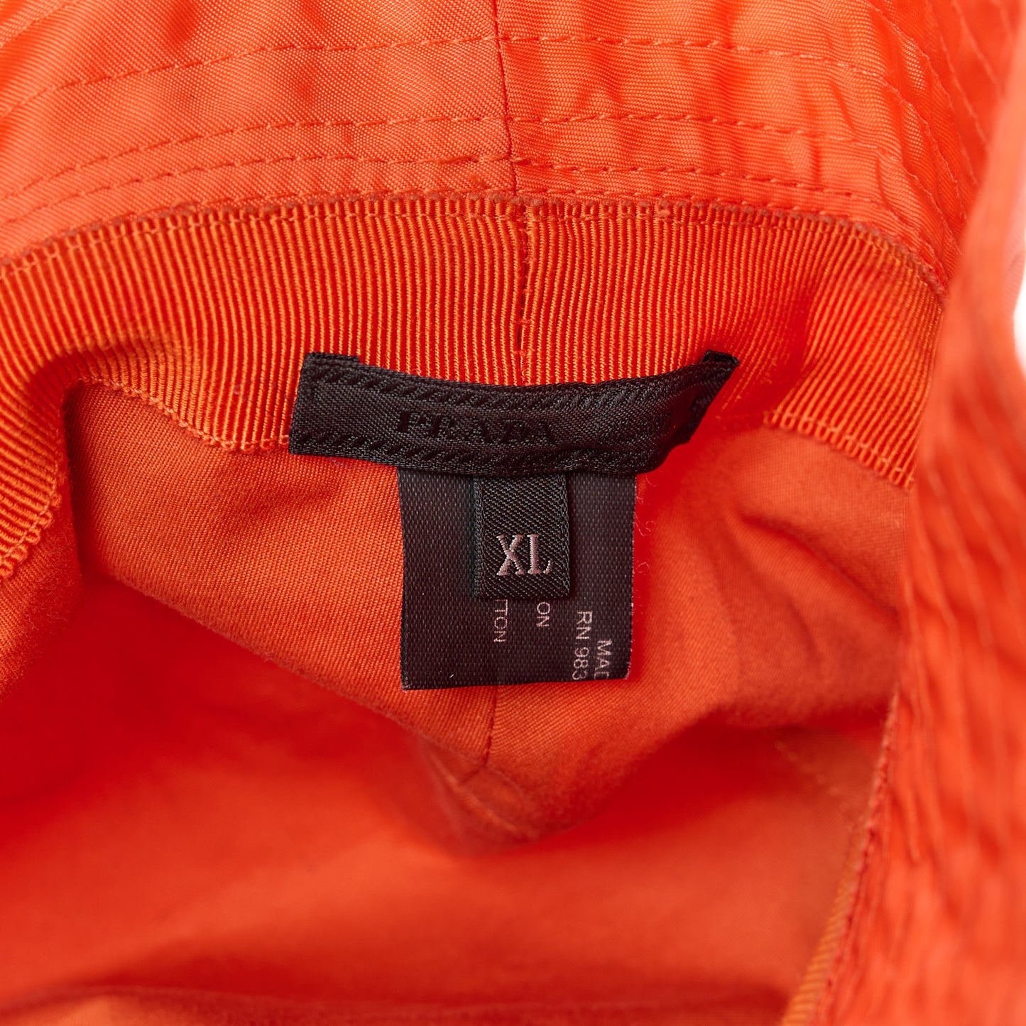 Re-Nylon Metal Triangle Logo Womens Bucket Hat XL Orange