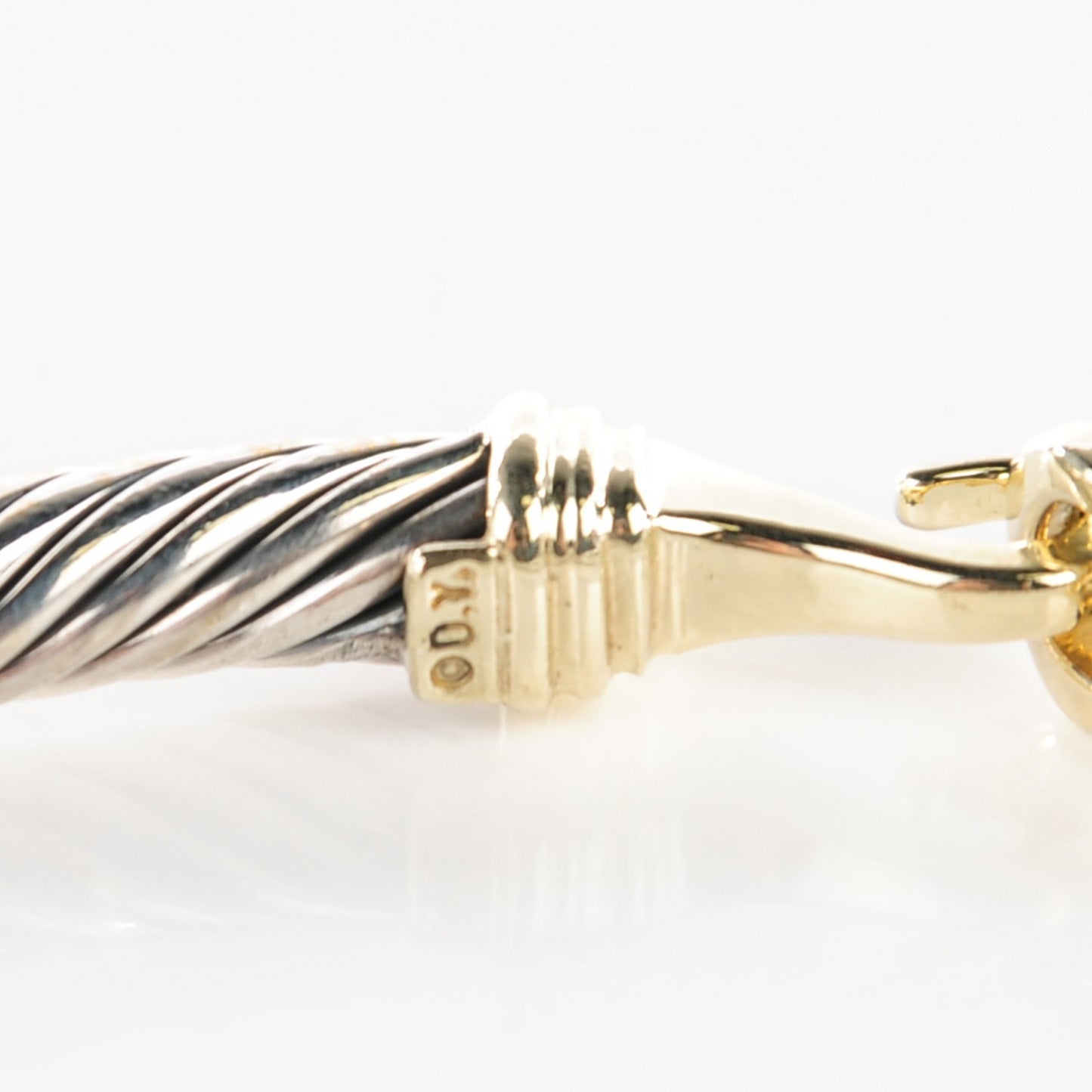Sterling Silver 14K Yellow Gold 5mm Cable Classic Buckle Bracelet