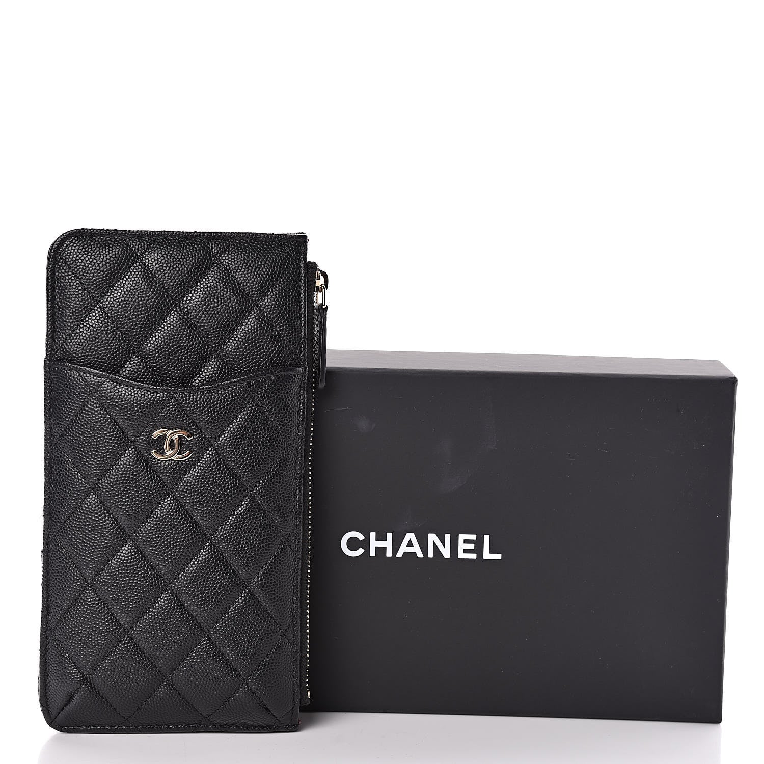 Chanel Caviar Quilted Classic Flat Wallet Pouch Black 8 of 8