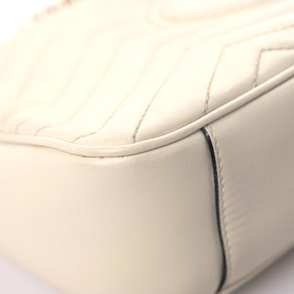 Gucci Calfskin Matelasse Small GG Marmont Shoulder Bag White 10 of 19