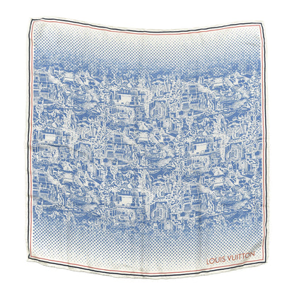 Louis Vuitton Silk Monogram City Square Scarf Blue 1 of 4