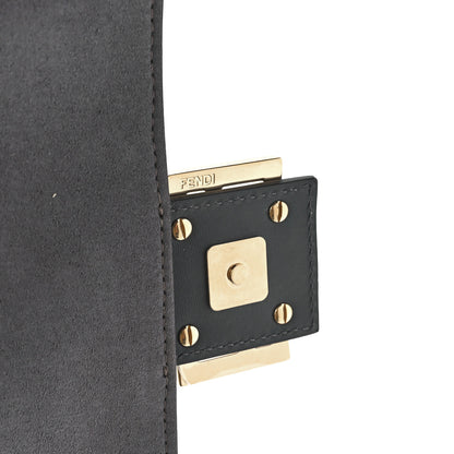 Fendi Chenille FF Embroidered Baguette Antracite Asfalto 6 of 12
