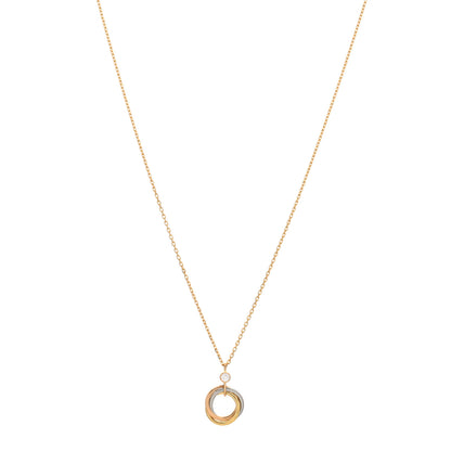 Cartier 18K Pink Yellow White Gold Diamond Trinity Pendant Necklace 1 of 3