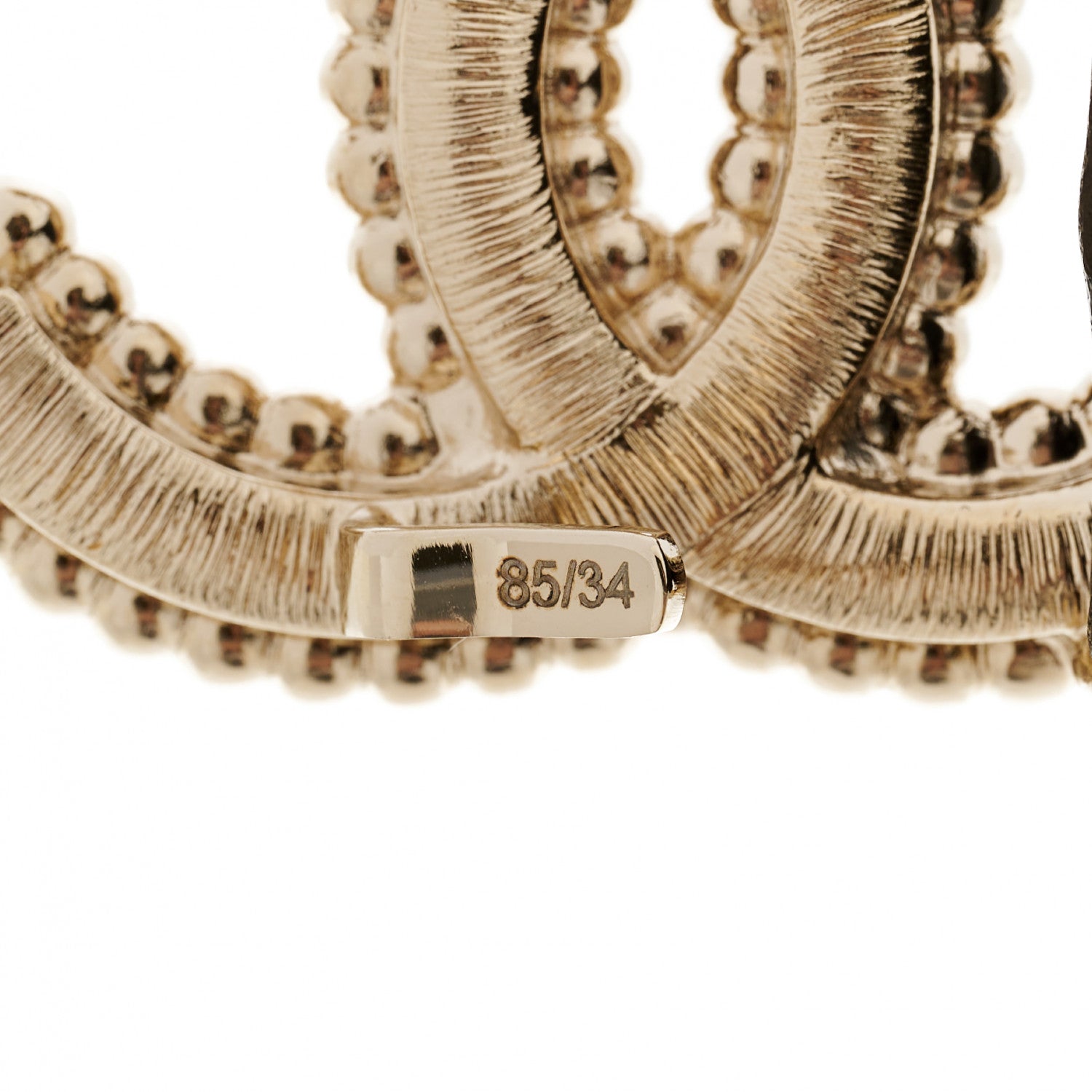 Chanel Lambskin Crystal Pearl CC Belt 85 34 Black 5 of 6