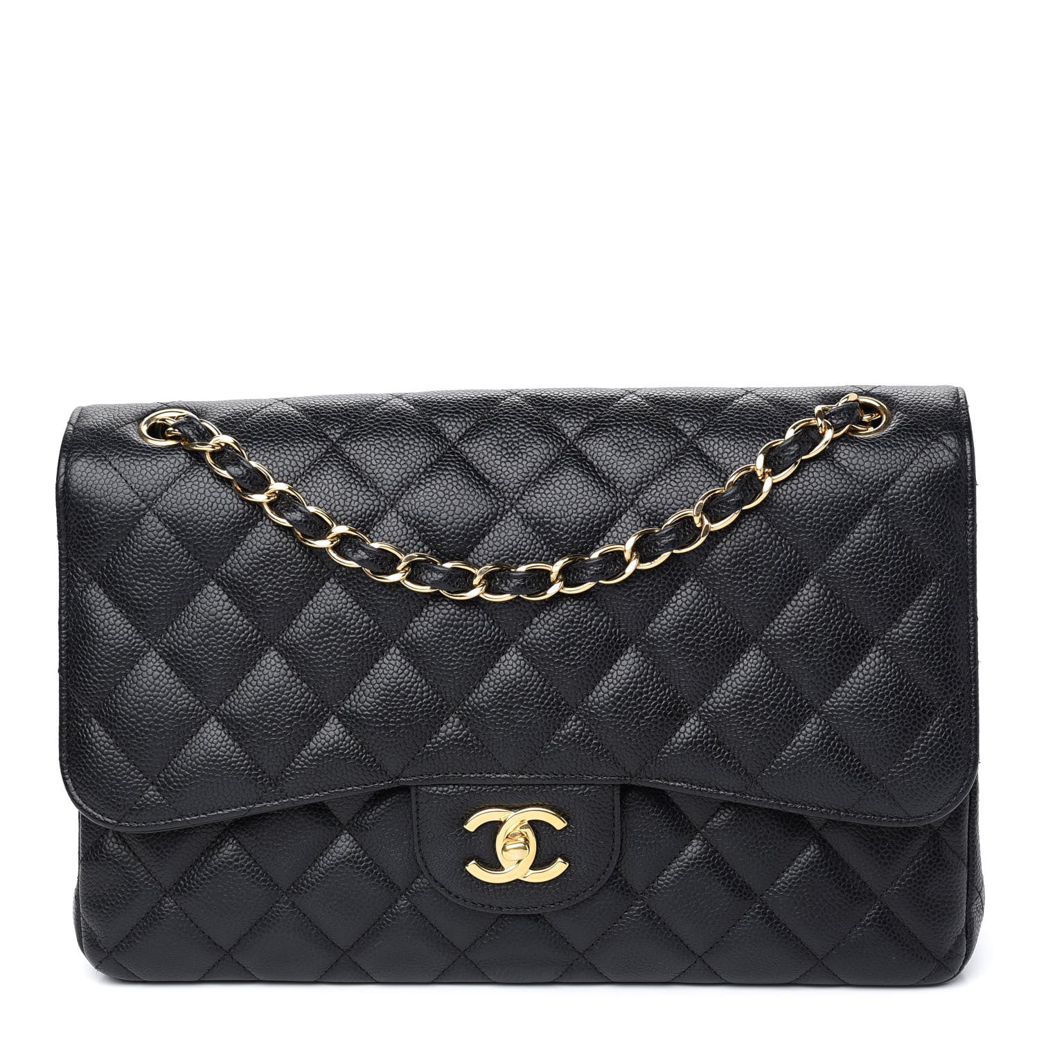 Chanel Caviar Quilted Jumbo Double Flap Black 1 of 8