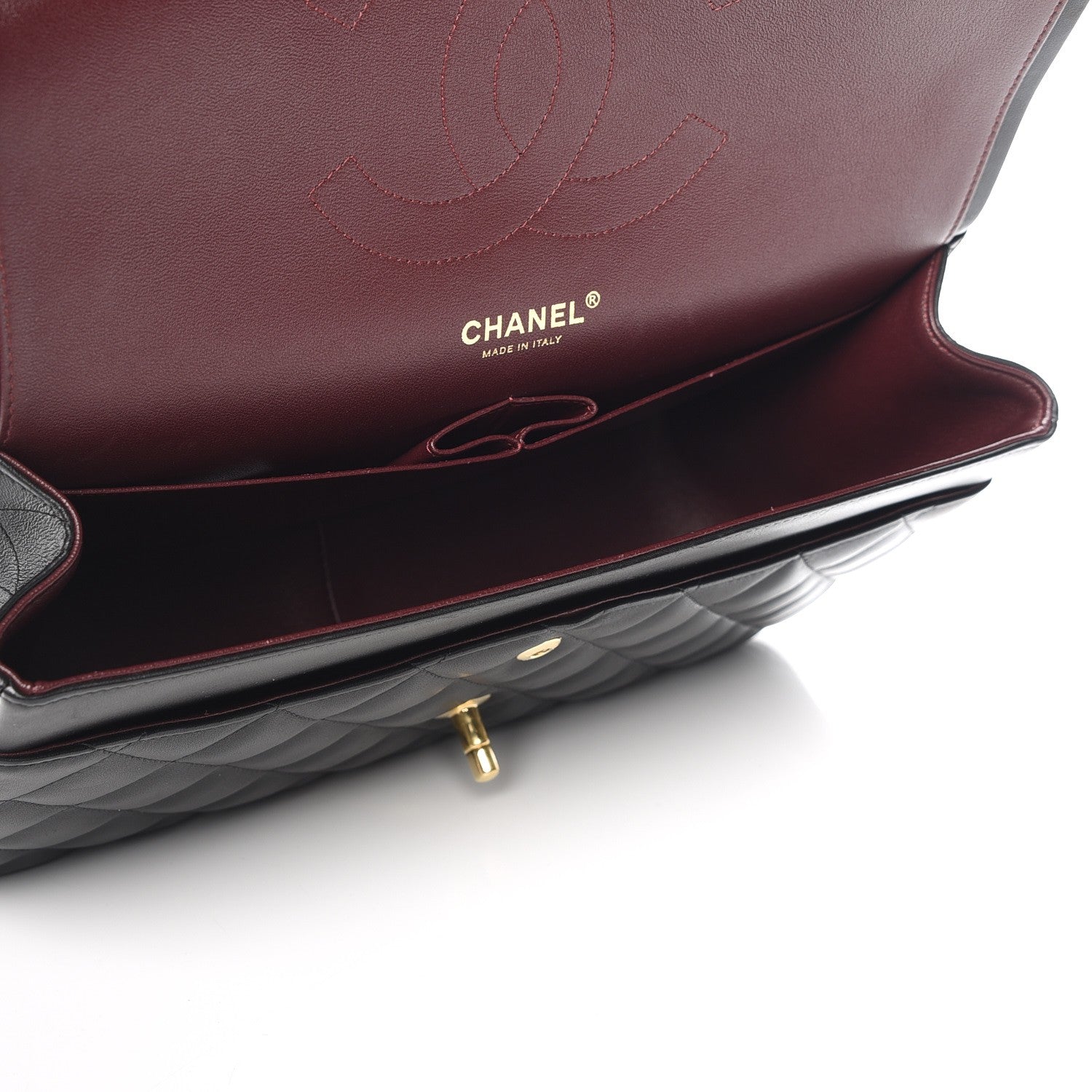 Chanel Lambskin Quilted Jumbo Double Flap Black 5 of 8