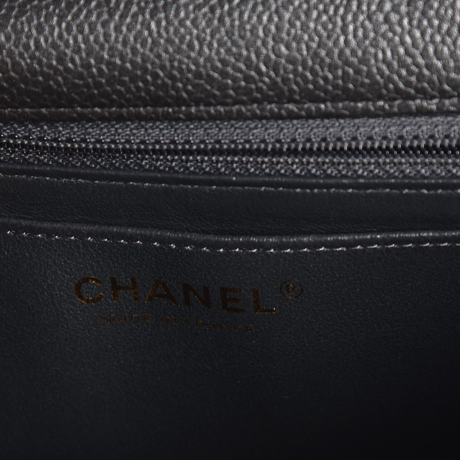 Chanel Caviar Quilted Mini Rectangular Flap Dark Charcoal 6 of 8