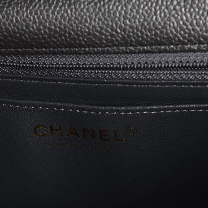 Chanel Caviar Quilted Mini Rectangular Flap Dark Charcoal 6 of 8