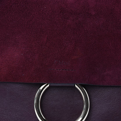 Chloe Suede Calfskin Medium Faye Shoulder Bag Dark Purple 7 of 12