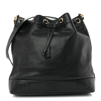 Chanel Caviar CC Drawstring Shoulder Bag Black 1 of 12